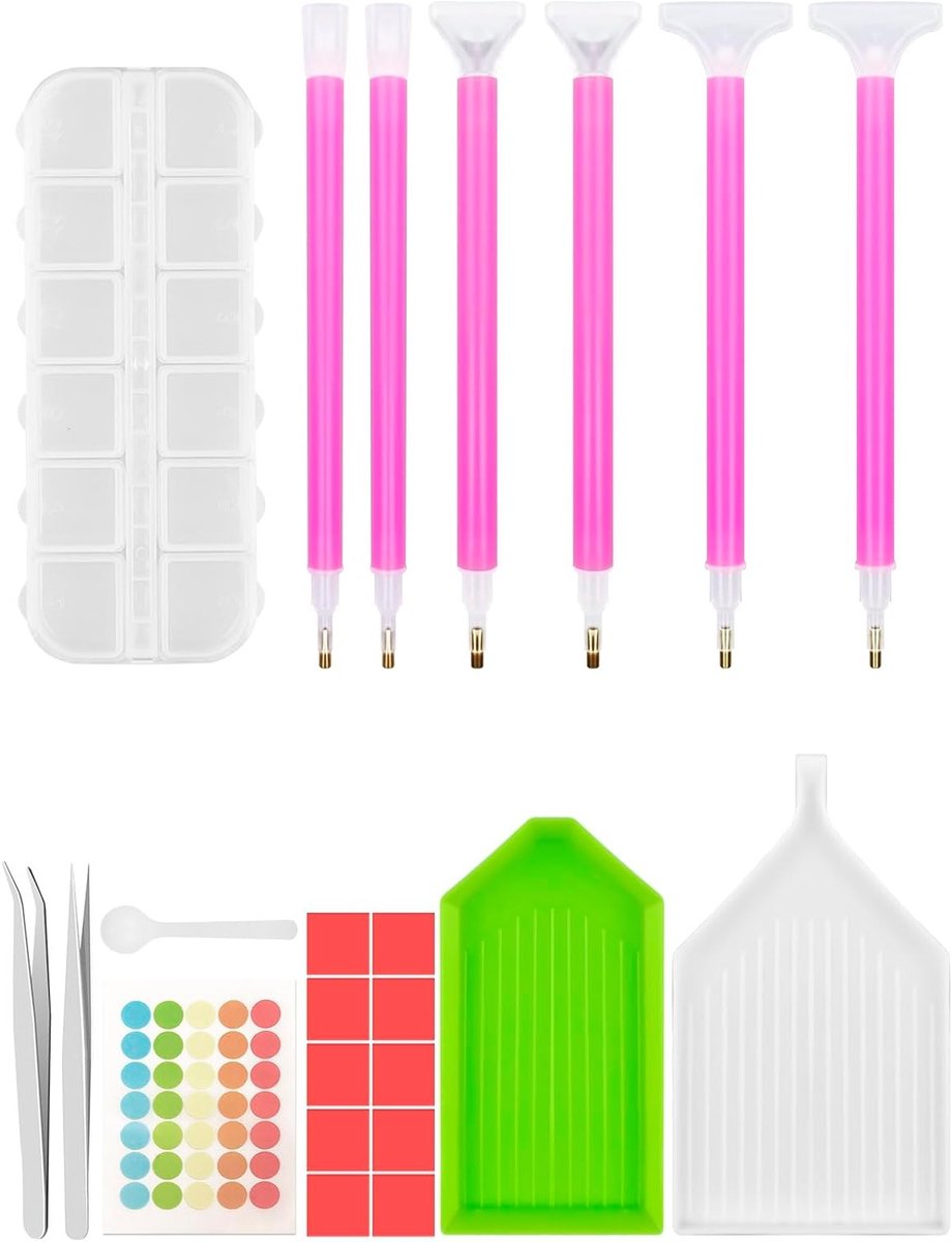 5D Diamant Schilderen Accessoires Set met 27 Stukken, Inclusief Diamant Schilderpen en Gereedschap voor Creatieve DIY Projecten en Cadeaus