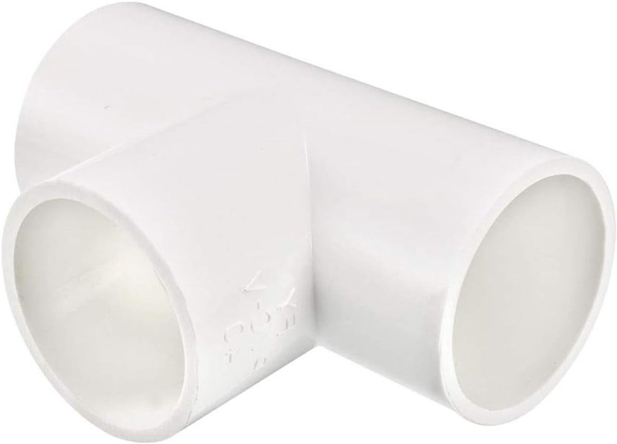 1Pcs 40mm Slip Tee PVC Pipe Fitting, T-vormige 3-weg koppeling voor tuin en hookah, Wit, Waterdicht en Duurzaam