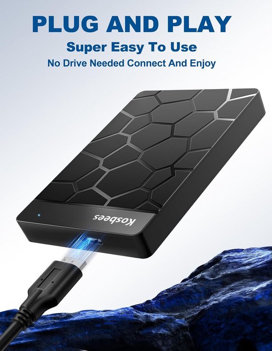 Externe Harde Schijf - Draagbare Opslag - Bestanden Opslaan - Plug and Play - 1 TB - Zwart — afbeelding 5