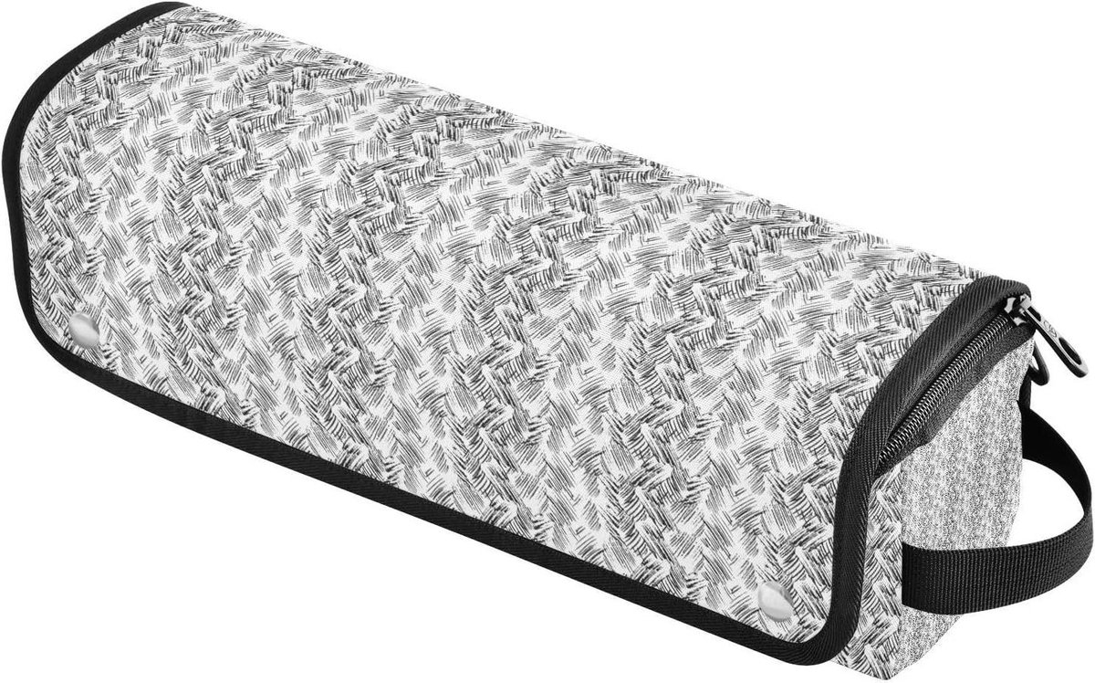 Haargereedschap Organizer - Reistas Styling - Veilig Opbergen - Inclusief Hittebestendige Mat - 37 x 10 cm - Patroon Zwart