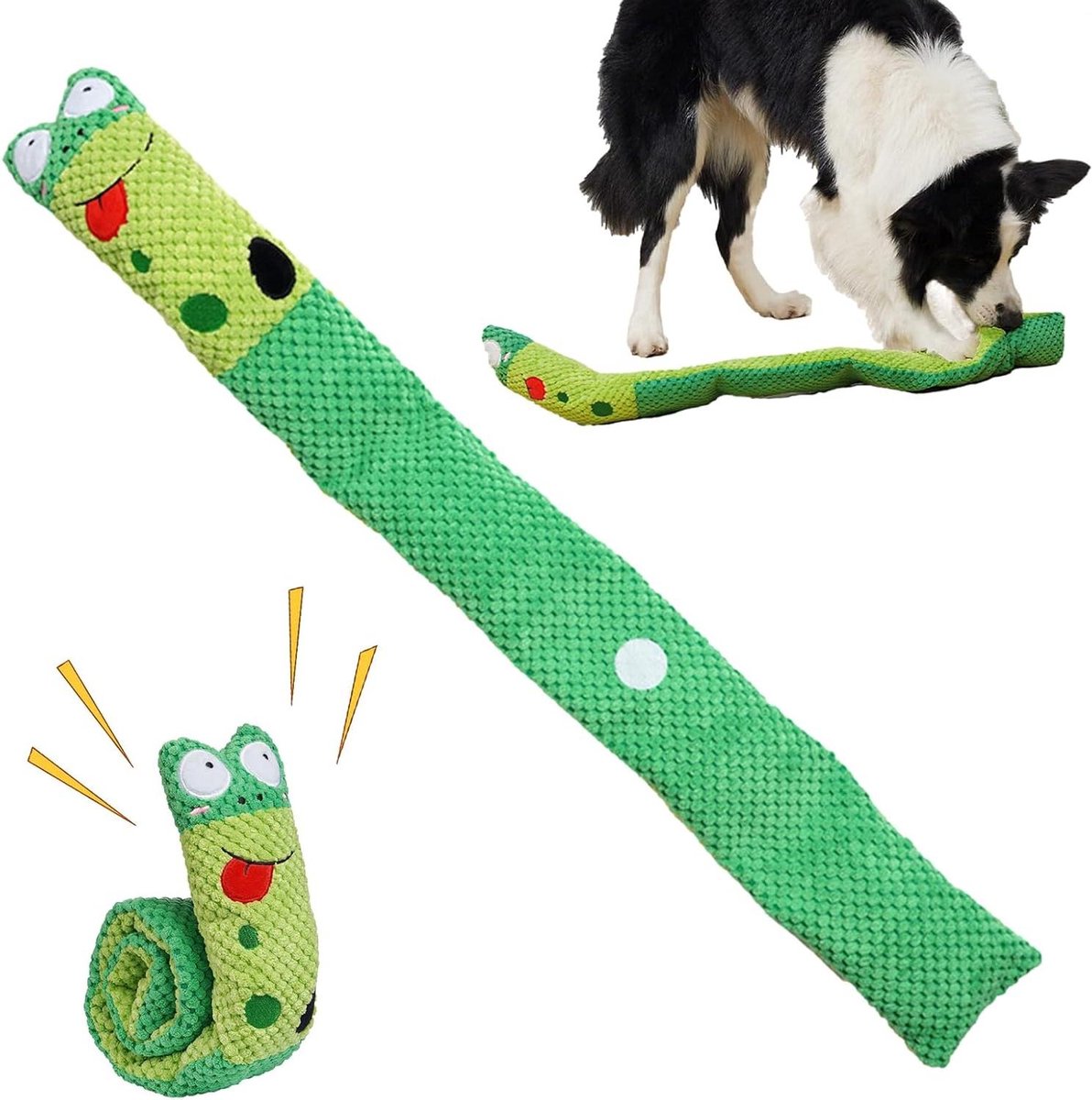 Hondenspeelgoed Slak - Kauwspeeltje Interactief - Mentale Stimulatie - Bijtbestendig Ontwerp - 14 cm - Groen