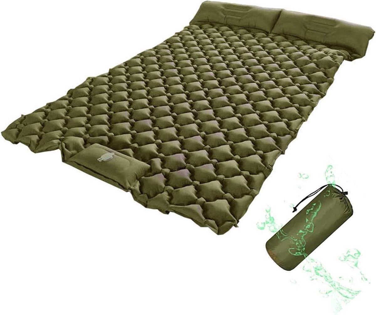Opblaasbaar Slaapmatras - Campingmat Dubbel - Comfortabel Buiten Slapen - Ingebouwde Voetpomp - 206x120x6 cm - Donkerblauw