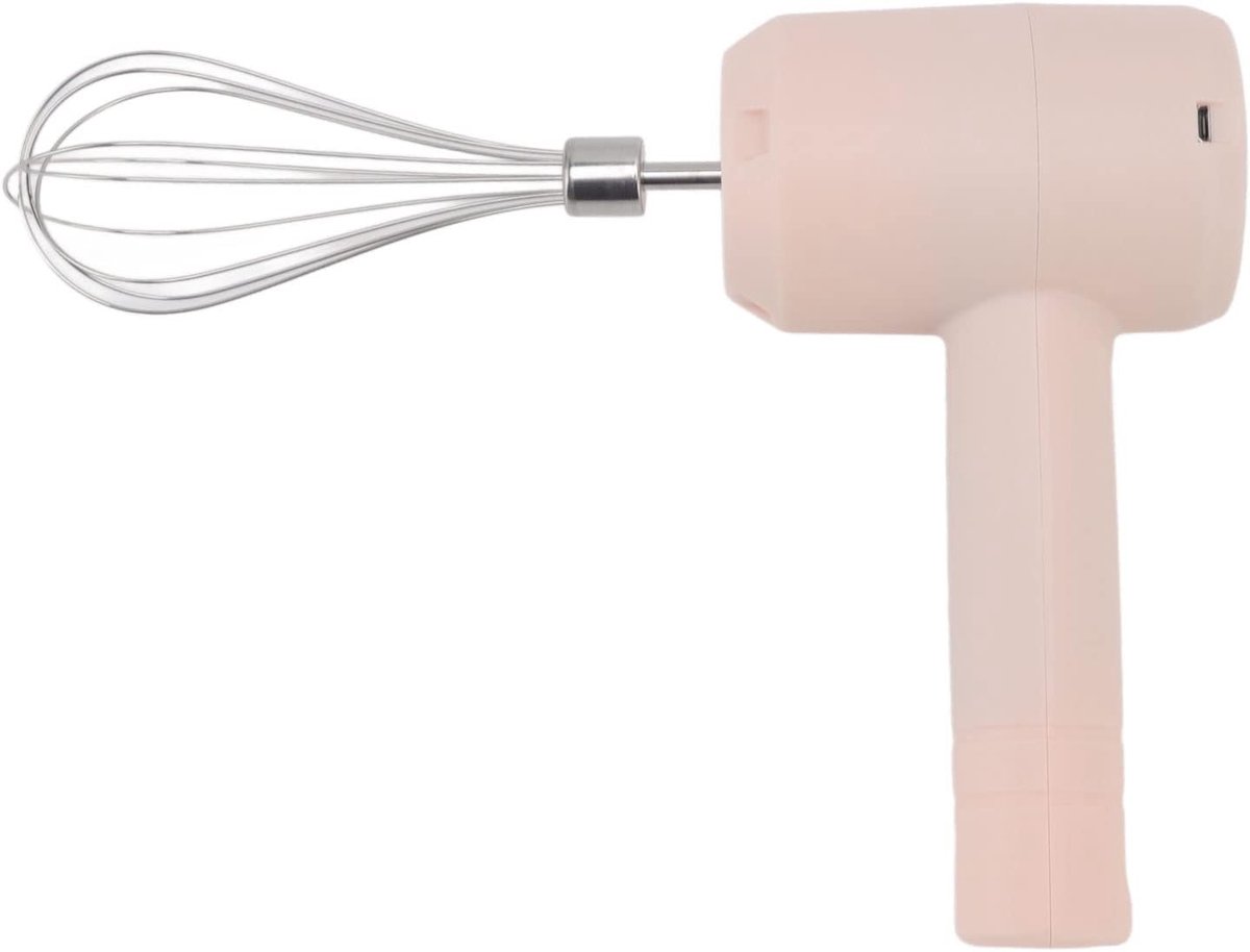 Draadloze Handmixer - Elektrische Mixer - Bakken en Mixen - USB Oplaadbaar - 20W Krachtig - Lichtroze