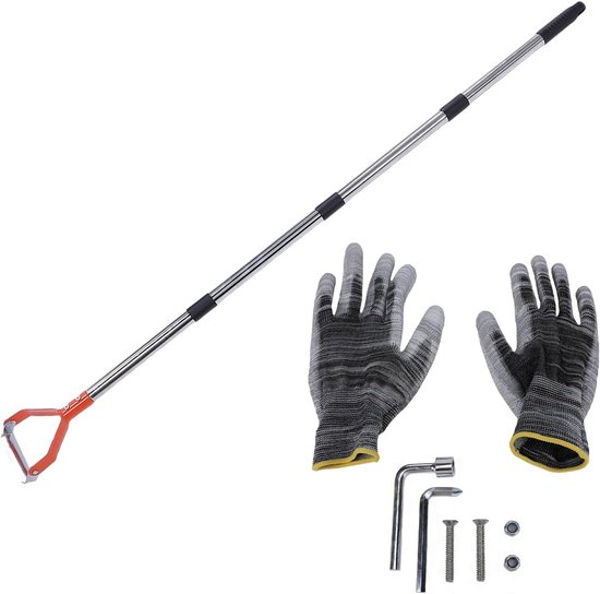 Schoffel met Lange Handgreep - Wiedschoffel Tuingereedschap - Onkruid Wieden - Verstelbare Lengte - 54-63 Inch - Zilver van Schöffel. — afbeelding 5