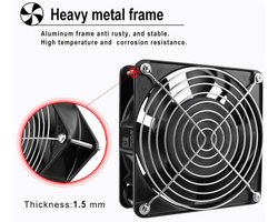 Hogetemperatuur axiale ventilator 120 x 120 x 38 mm – Stil ontwerp, ideaal Geschikt voor kachels en open haarden – 30% energiebesparing – Duurzame kabel