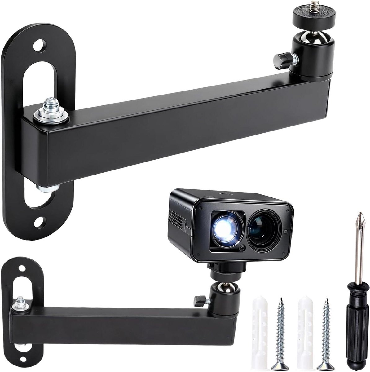 Beamerhouder - Projector standaard - Thuisbioscoop inrichten - 360 graden draaibaar - 1/4 inch schroef - Zwart