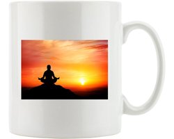 Koffiemok Keramiek - Themok Cappuccino - Genieten van Drankjes - Vaatwasmachinebestendig - 300 ml - Wit