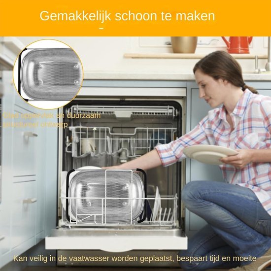 Afgieter Vergrendelbaar - Zeedezeef - Groenten Wassen - Uitschuifbare Grip - 39x25x10 cm - Multicolor — afbeelding 4