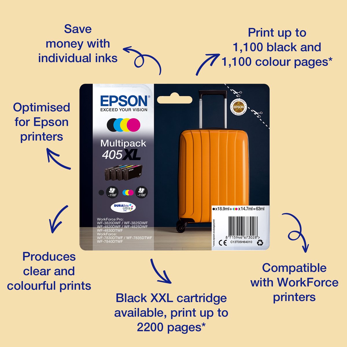 Original Ink Cartridge Epson Black Magenta