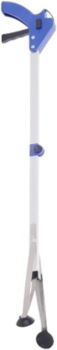 Afvalprikkers - Grijpstok Reacher - Voorwerpen Oppakken - Elastische Klem - 80 cm - Blauw