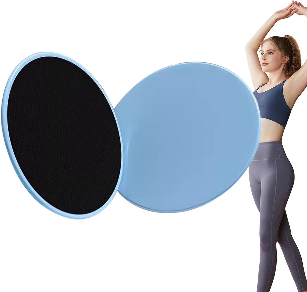 Glijdende Schijven - Fitness Sliders Core Sliders - Core Training - Sterke ABS Constructie - 17.5 cm Diameter - Blauw