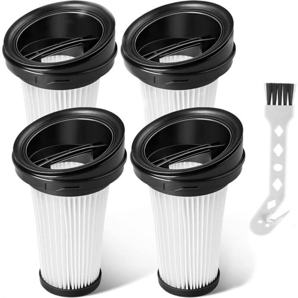 Set van 4 vervangingsfilters voor de geschikt voor Rowenta X-pert 3.60, X-Pert 160, RH72xxx, RH6921WO, RH6933WO, RH6971WO en RH6974WO draadloze stofzuigers.