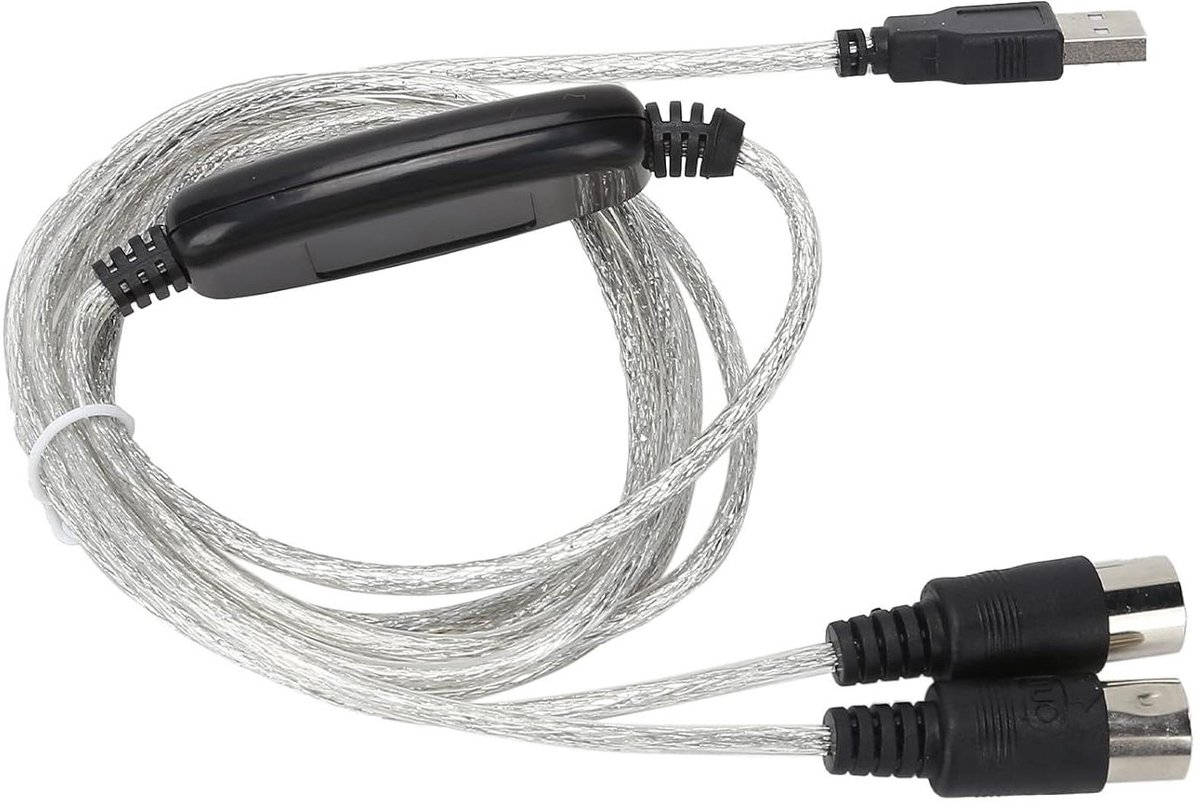 MIDI USB Kabel - Converter Adapter - Muziek Maken - Plug and Play - 2 Meter - Zwart