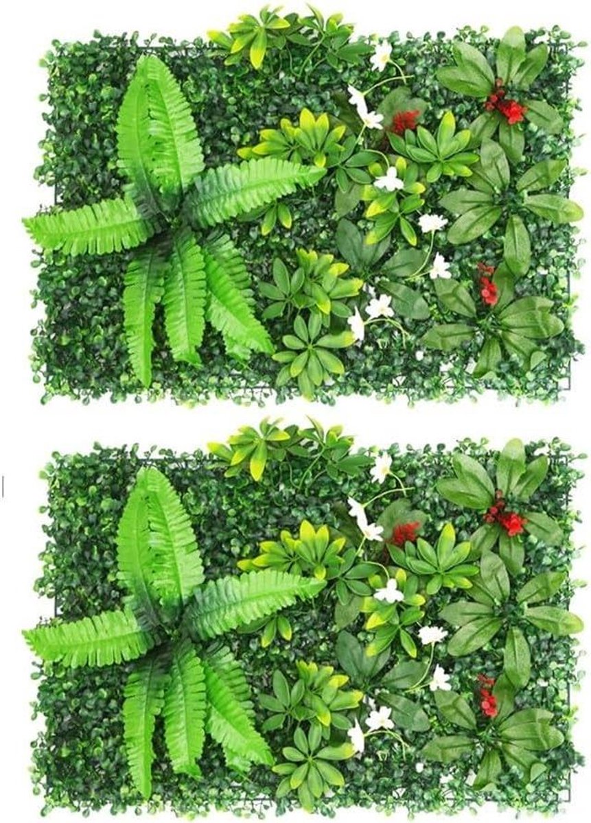 Kunstmatige Plantenpanelen - Faux Hedges - Tuin Decoratie - UV Bestendig - 60x40cm - Groen