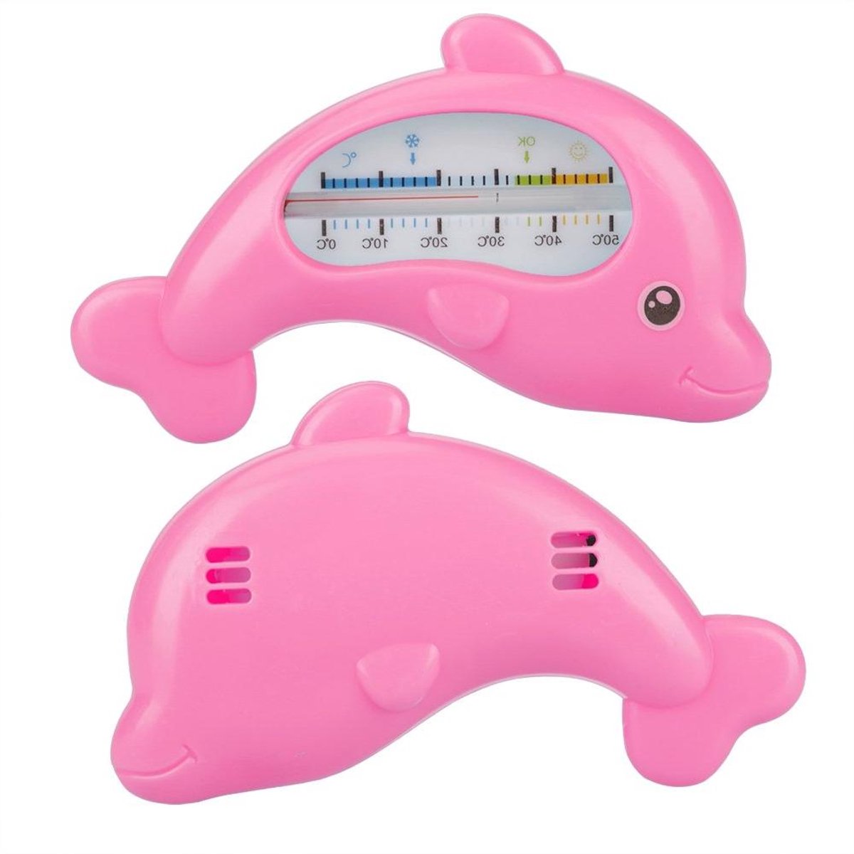 Babybadthermometer - Waterthermometer Dier - Veilig Baden - Charmant Dolfijn Design - 12 cm Lengte - Roze Blauw