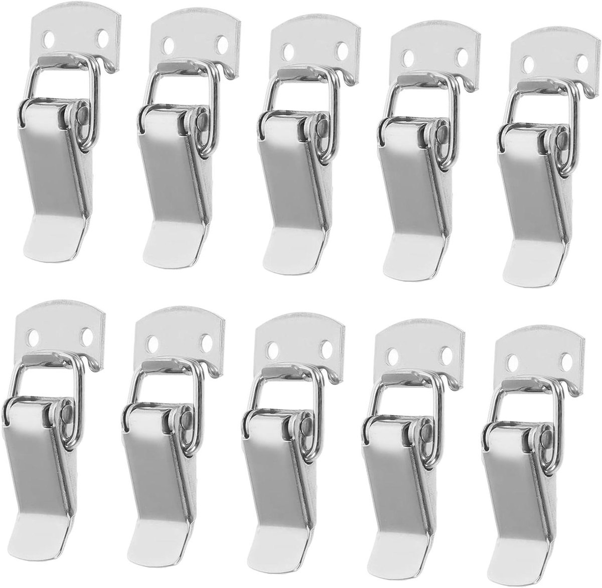 Grendelsloten - Veilige Sluitingen - Kisten Beveiligen - Sterk Vergrendelingsmechanisme - 10 Stuks - Zilver