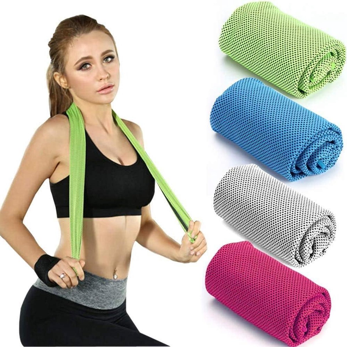 Koel handdoeken - Sport handdoek - Directe verkoeling - Herbruikbaar en direct effect - 4 stuks - Blauw