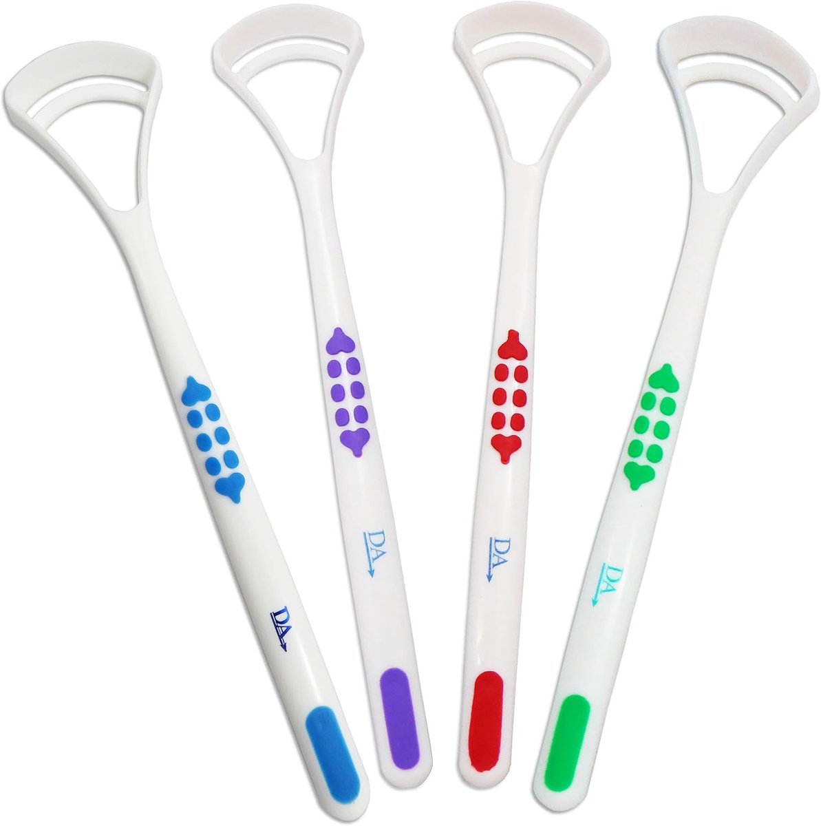 Tongschraper Set - Tongreiniger Mond - Frisse Adem - Zachte Kop Smal - 4 Stuks - Blauw