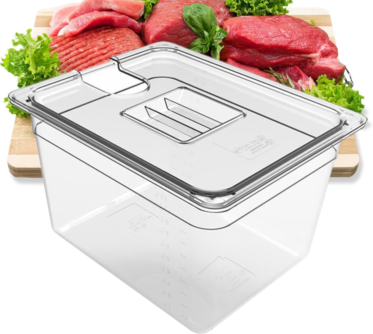 Sous Vide Container - Waterbad Bak - Koken met Precisie - Luchtdicht Deksel - 11 Liter - Transparant