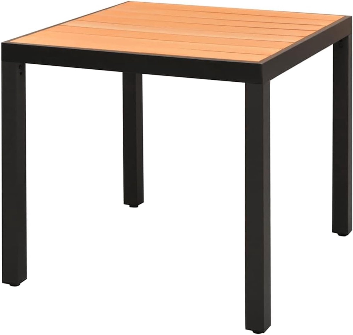 Tuintafel Aluminium WPC - Buitenmeubel Terrastafel - Buiten Eten - Weerbestendig Tafelblad - 80x80x74 cm - Bruin