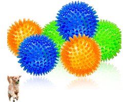 6x Speelbal Hond - Diameter 9cm - Hondenspeeltje - Honden Bal - Hondenbal - Bal Hond - Egelbal - Hondenspeelbal - Piepbal Hond - Apporteer Speelgoed - Rubberen Speelbal Hond - Honden Speelbal - Egelbal - Honden Spike Bal - Gebitsverzorging