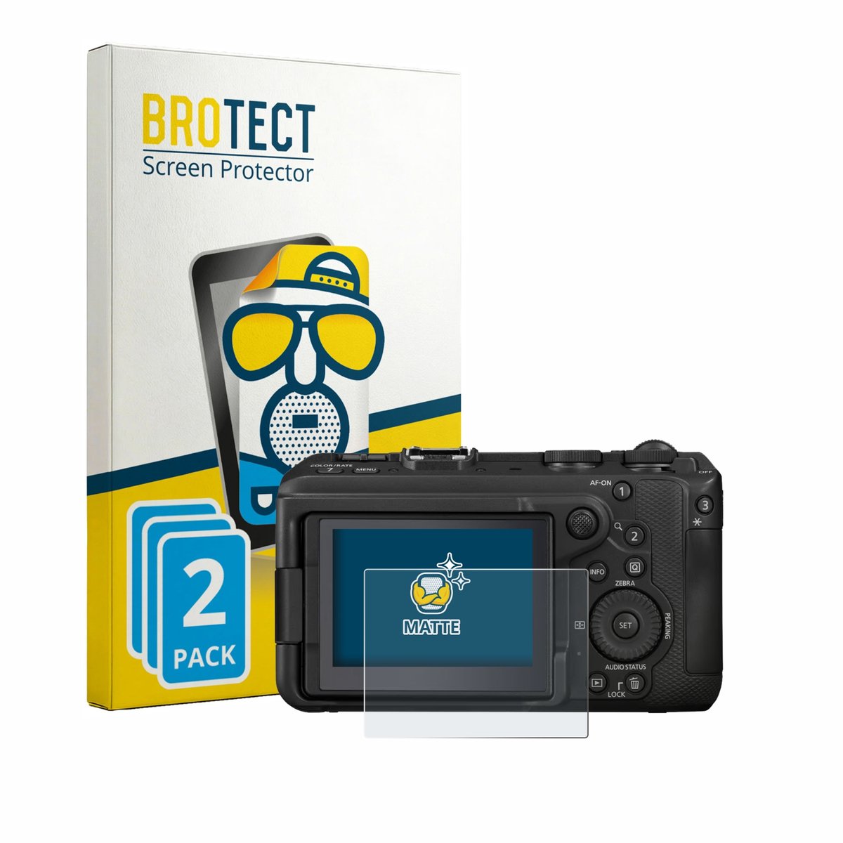 BROTECT - Screenprotector voor Canon EOS R6 V - Folie Beschermfolie matte 2 Stuks