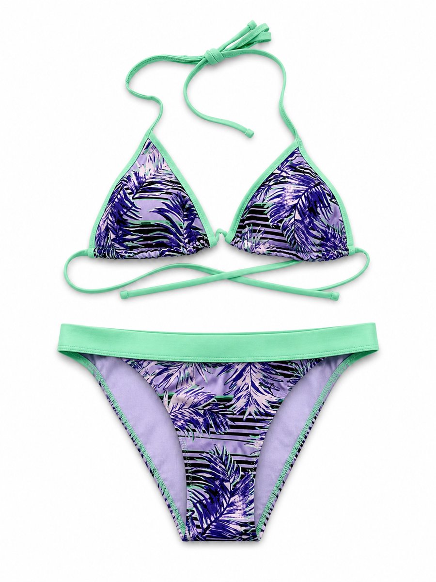 Puma bikini triangel top met bottom brief Paars