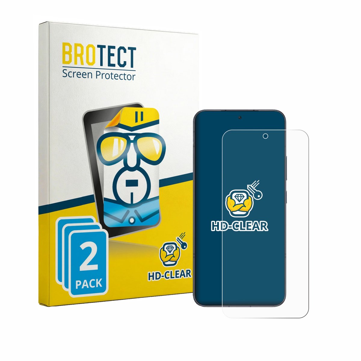 BROTECT - Screenprotector voor Honor Power 2 - Folie Beschermfolie transparant 2 Stuks