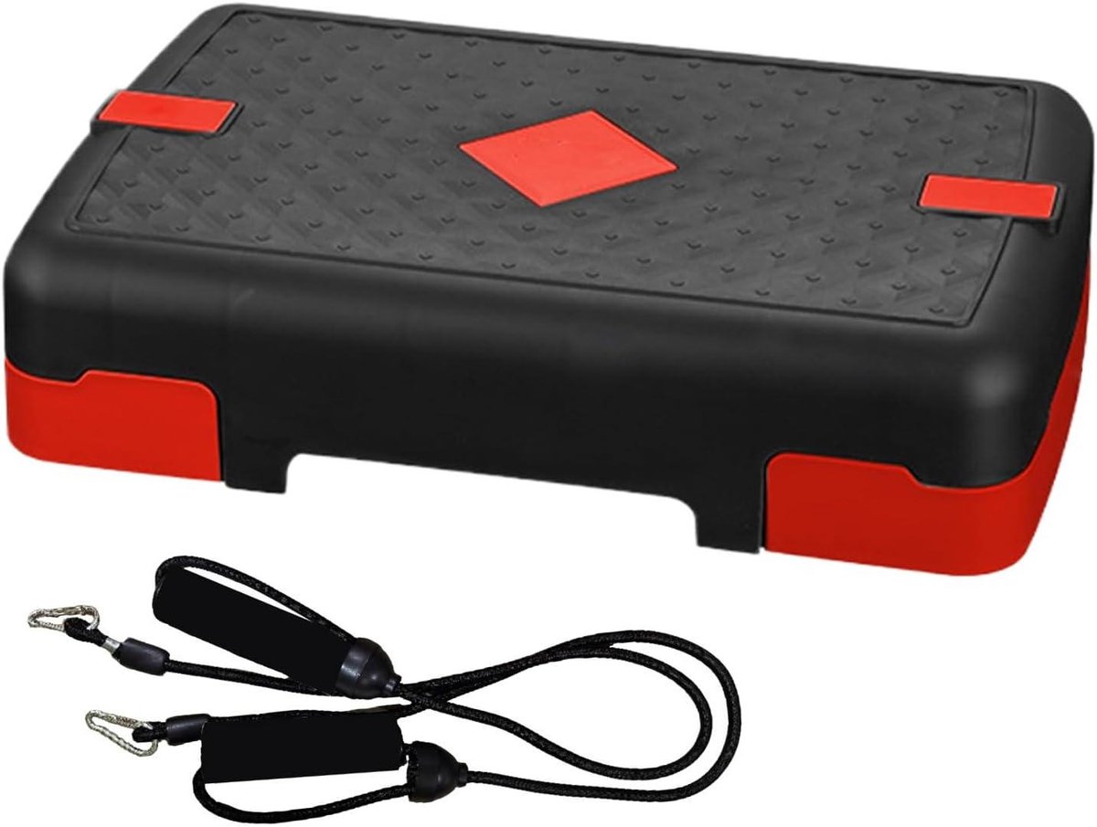 Opstapbankje Fitness - Balans Platform - Thuis Sporten - Antislip Stabiliteit - 45x29x10cm - Rood