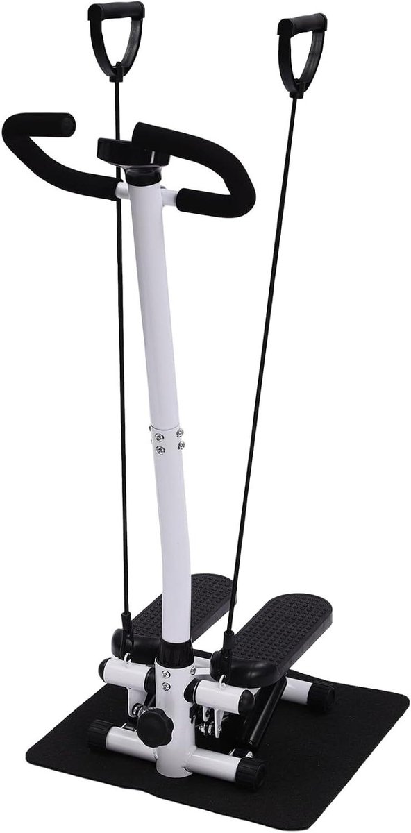 Mini stepper - Fitness apparaat - Thuis trainen - Hydraulisch dempingssysteem - 110 cm hoog - Zwart