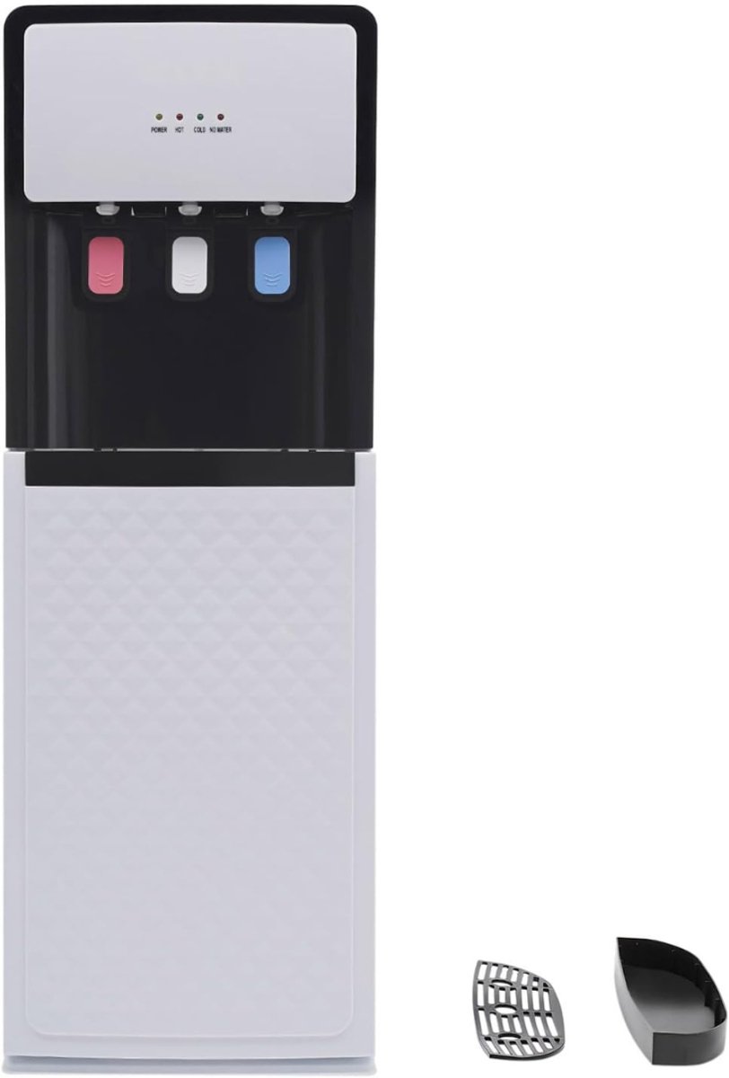 YOR® Proffesionele Koudwater Dispenser – Koud & Warm water - Watermachine - Waterkoeler 500 Watt- Watercooler - Waterdispenser - Voor Thuis of Kantoor- Wit- 31cm x 30cm x 93cm,