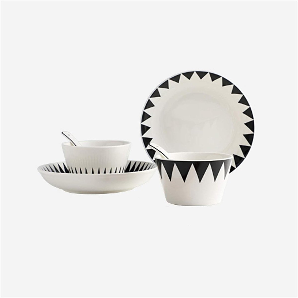 Dinerborden Set - Servies Stukken - Dagelijks Gebruik - Keramisch Patroon - 6 Delig - A