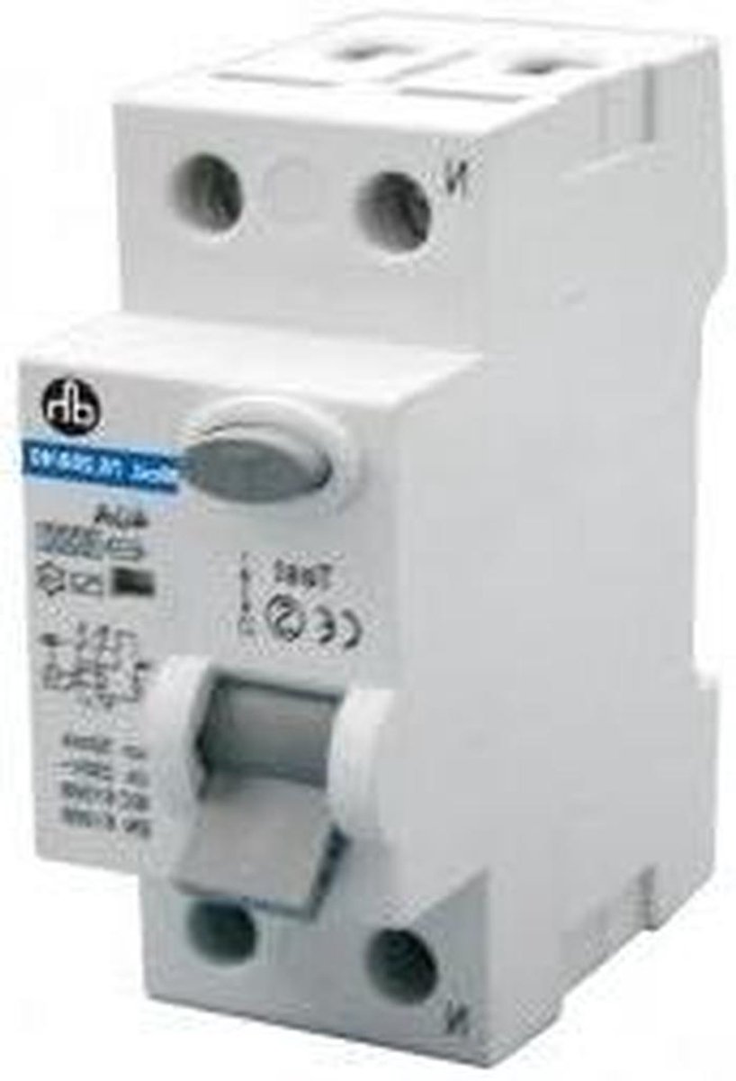 Aardlekschakelaar - Veiligheidsschakelaar - Elektrische Beveiliging - Overbelasting Kortsluiting Bescherming - 25A 230V - Wit