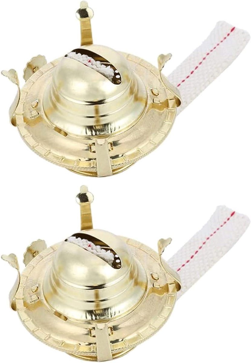 Olielamp lont - Vervangende onderdelen - Sfeerverlichting creëren - Messing geplateerde brander - 2 sets - Goud