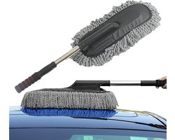 Auto Stoffer - Stofborstel - Auto Reinigen - Uittrekbare steel - 90 cm - Grijs