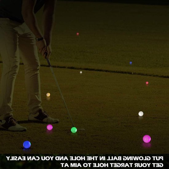 Golf Ballen met LED Verlichting - 6 Stuks - Helder en Kleurrijk voor Nachttraining - Roze, Rood, Blauw, Groen, Geel, Wit van Merkloos — afbeelding 3
