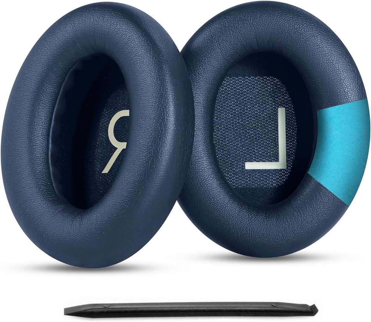 Vervangende oorkussens voor draadloze hoofdtelefoons, zacht geheugenfoam, hoge dichtheid geluidsisolatie, extra dikte (blauw)