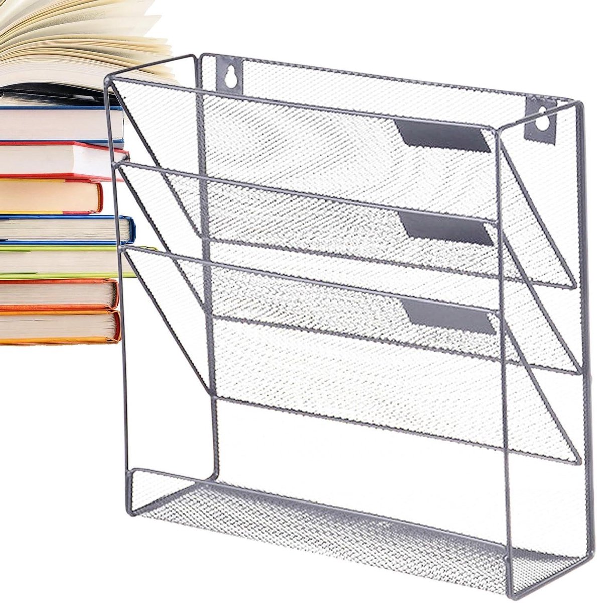 Wandmap Organizer - Archiefkast - Documenten Opslag - 4-laags Design - 353H cm - Zilver