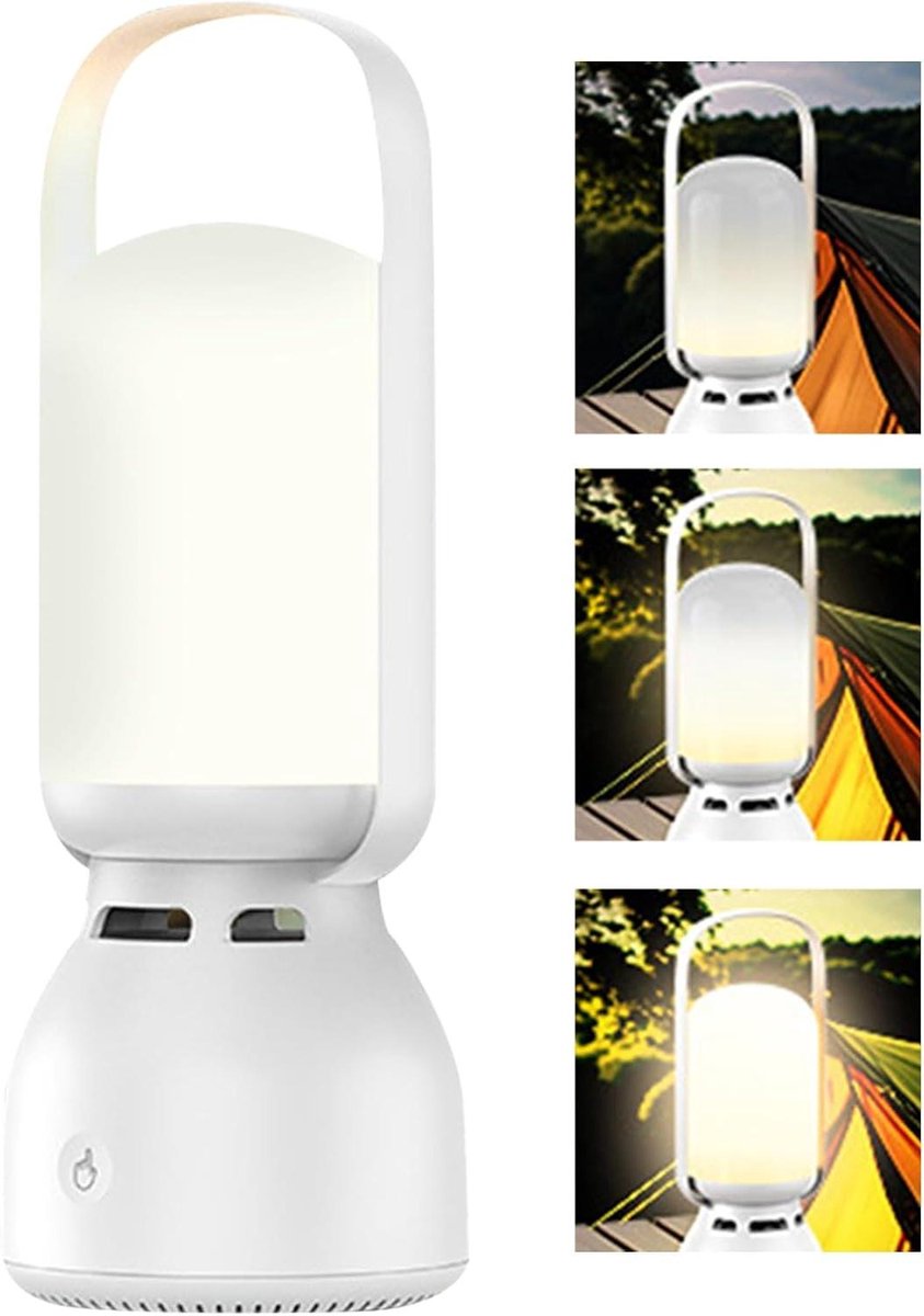 Draagbare Lamp Speaker - Lantaarn Geluid - Sfeervol Buitenleven - Waterdicht Ontwerp - 25 x 10 cm - Wit