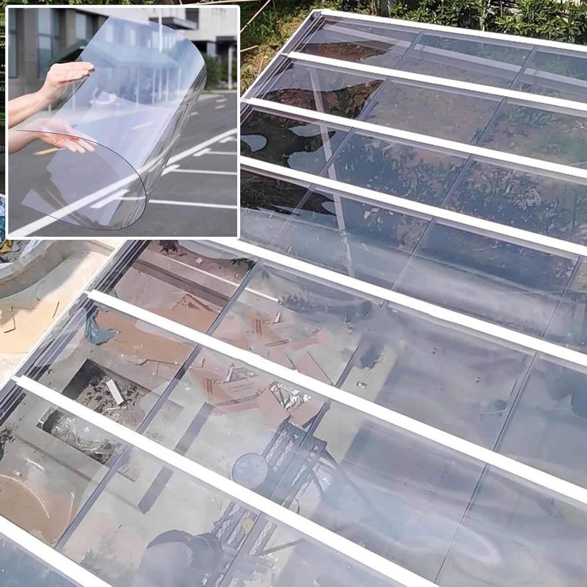 Polycarbonaat dakplaten - Kunststof panelen - Kassen afdekken - Hoge lichttransmissie - 1 mm dik - Transparant