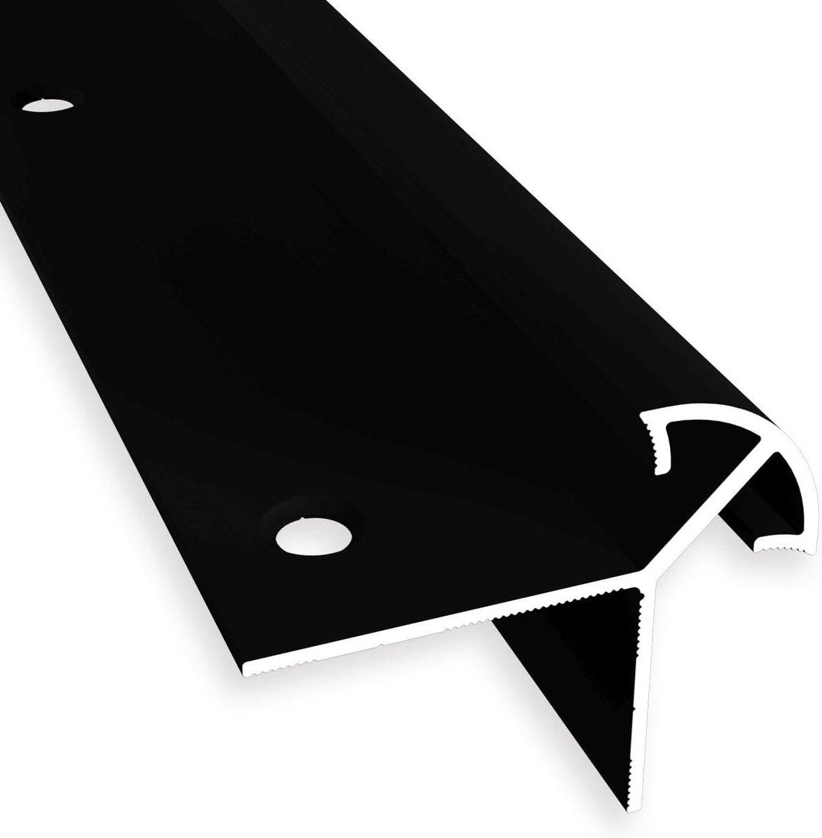 Traprandprofiel Hoekprofiel - Aluminium Randen - Trap Randen Afwerken - Glad Verzonken Geboord - 2500 mm - Zwart
