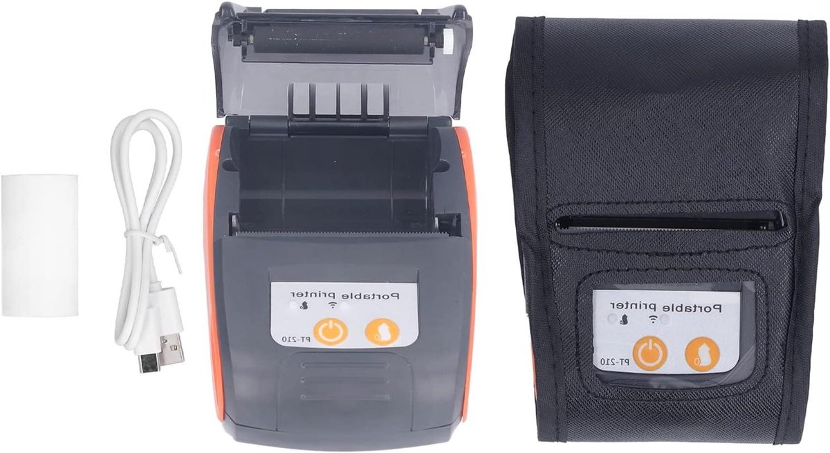 Bonprinter Mini - Draagbare Printer - Snelle Bonnen Printen - Draadloze Verbinding - 58 mm Papier - Zwart