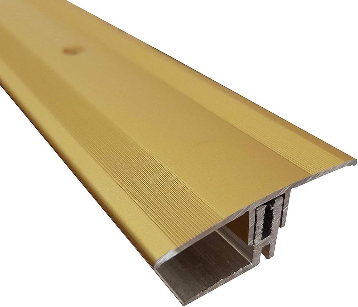 Parket Vloerprofiel - Overgangsprofiel Expansievoeg - Vloeren Afwerken - Automatisch Hoogte Verstelbaar - 90 cm - Goud