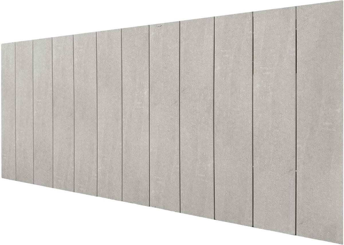 Hoofdbord Gerecycled MDF - Pallet Stijl - Slaapkamer Decoratie - Verticale Lattenstructuur - 90cm - Tribal Grijs