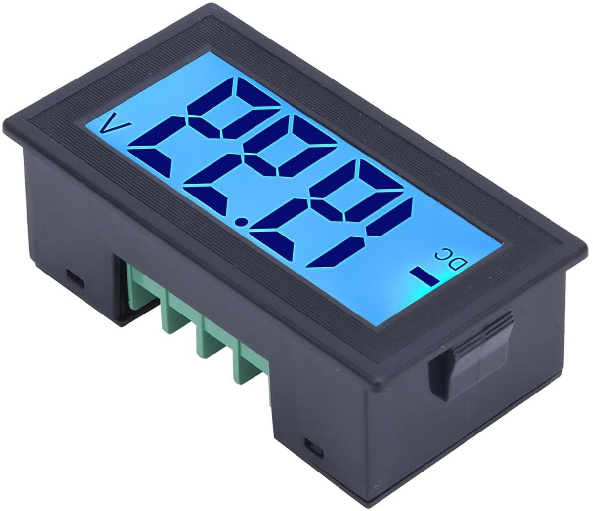 Digitale Voltmeter - Spanningstester LED Monitor - Spanning Meten - Blauwe Achtergrondverlichting - 78 x 42 x 25 mm