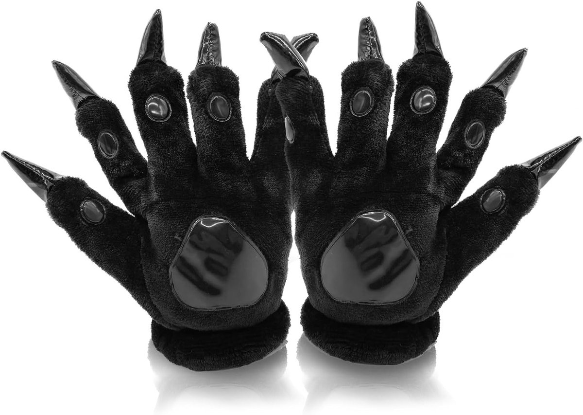 Furry Bear Dinosaur Wolf Kattenpoot Cosplay Handschoenen voor tieners - Warme Volledige Vinger Dierenhandschoenen voor Feestjes en Verkleedpartijen