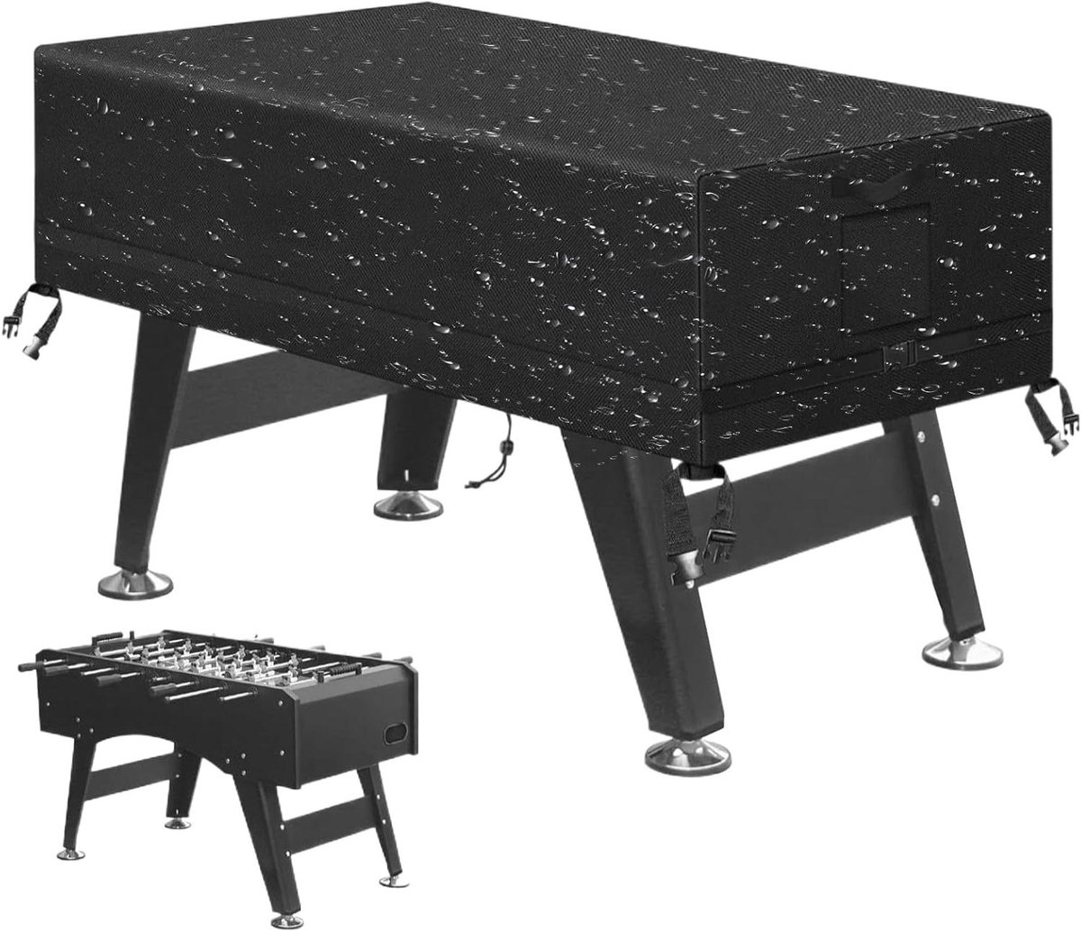Tafelhoes Voetbaltafel - Beschermhoes Tafel - Buiten Beschermen - Verstelbare Gesp - 132x76x147 cm - Zwart