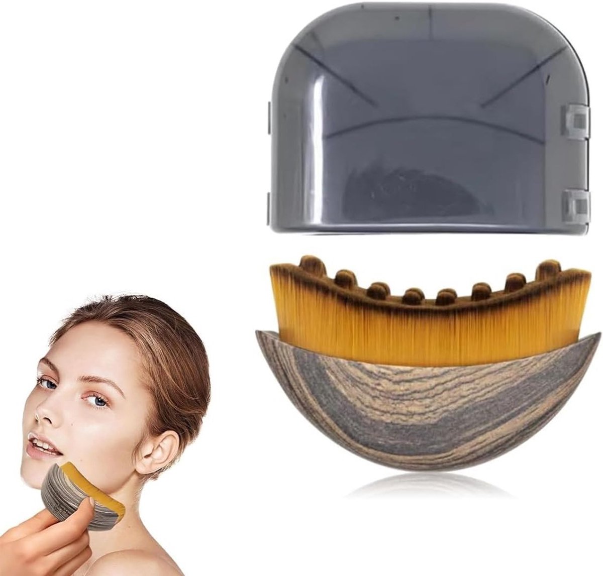 Zachte Gezichtsborstel voor Lymfedrainage, Droge Gezichtsmassage, en Jaw Contour Verbetering