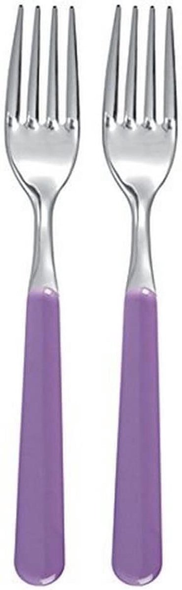Vorken Set - Tafelmessen - Dineren - RVS Met Plastic Handvat - 20 cm - Lila