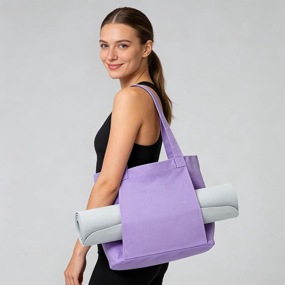 Yoga Tas voor Vrouwen, Sporttas en Reistas met Vochtcompartiment, Fleshouder en Volledige Rits voor Yogamat en Accessoires, Ideaal voor Fitness en Yoga